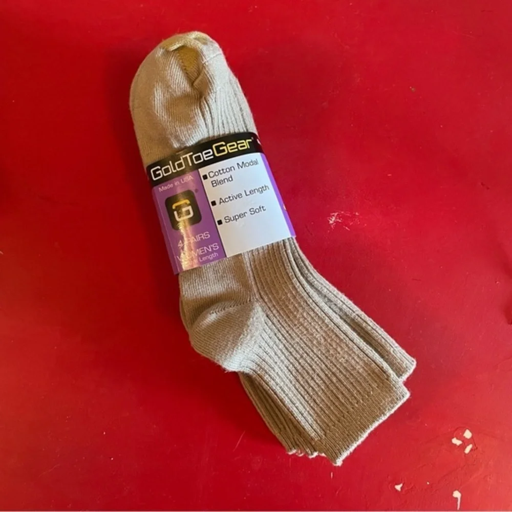Gold Toe Gear 2005 Women’s Active Length 4 Pairs Khaki‎ Shoe Size 6-9 Sock 9-11